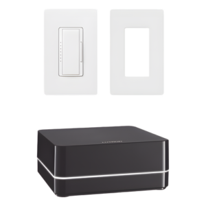 Kit de control de iluminación RA2 Select con repetidor principal, atenuador de 600 W (150 W LED) y placa Claro, control desde la app Lutron y asistentes de voz
