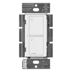 Interruptor on/off inalámbrico de pared para iluminación y ventiladores, 120 V, requiere neutro, control con Pico o desde la app con Smart Bridge, Caseta Wireless