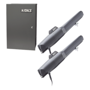 Kit de Operadores Abatibles 6006 de Doorking / Para Puertas de Hasta 5.5 Metros / Soporta Respaldo de Baterias
