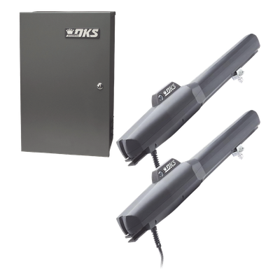 Kit de Operadores Abatibles 6006 de Doorking / Para Puertas de Hasta 5.5 Metros / Soporta Respaldo de Baterias