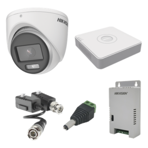 KIT COLORVU TURBOHD 1080pLite / DVR 4 Canales / 4 Cámaras Eyeball (exterior) / Transceptores / Conectores / Fuente de Poder Profesional