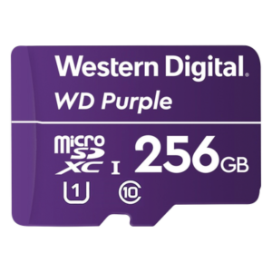 Memoria microSD de 256 GB PURPLE, Especializada Para Videovigilancia, 10 VECES MAYOR DURACIÓN, 3 AÑOS DE GARANTIA