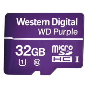 Memoria microSD de 32GB PURPLE, Especializada Para Videovigilancia, 10 VECES MAYOR DURACIÓN, 3 AÑOS DE GARANTIA