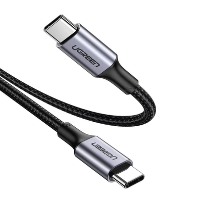 Cable USB-C a USB-C | 1 Metro | Carga Rápida de hasta 100W | Transferencia de datos 480 Mbps | PD3.0 | QC4.0/3.0/2.0 | FPC | AFC | Protección Integrada| Caja de Aluminio | Nylon Trenzado | Amplia Compatibilidad | Color Negro. - Imagen 2