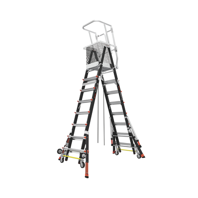 Escalera de Fibra de Vidrio con Jaula de 8'-14' (2.44 - 4.27 m). Con Ajuste en Ruedas (RATCHET™ Leveler) (SKU:18515-817). - Imagen 5