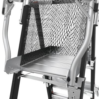 Escalera de Fibra de Vidrio con Jaula de 8'-14' (2.44 - 4.27 m). Con Ajuste en Ruedas (RATCHET™ Leveler) (SKU:18515-817). - Imagen 15
