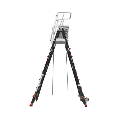 Escalera de Fibra de Vidrio con Jaula de 8'-14' (2.44 - 4.27 m). Con Ajuste en Ruedas (RATCHET™ Leveler) (SKU:18515-817). - Imagen 7