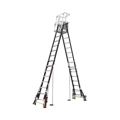 Escalera de Fibra de Vidrio con Jaula de 8'-14' (2.44 - 4.27 m). Con Ajuste en Ruedas (RATCHET™ Leveler) (SKU:18515-817). - Imagen 8