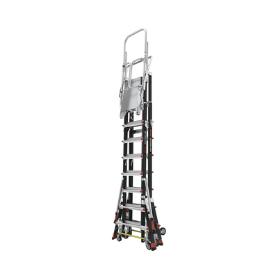 Escalera de Fibra de Vidrio con Jaula de 8'-14' (2.44 - 4.27 m). Con Ajuste en Ruedas (RATCHET™ Leveler) (SKU:18515-817). - Imagen 9