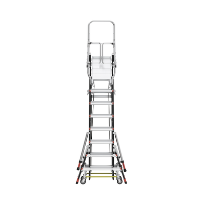 Escalera de Fibra de Vidrio con Jaula de 8'-14' (2.44 - 4.27 m). Con Ajuste en Ruedas (RATCHET™ Leveler) (SKU:18515-817). - Imagen 10