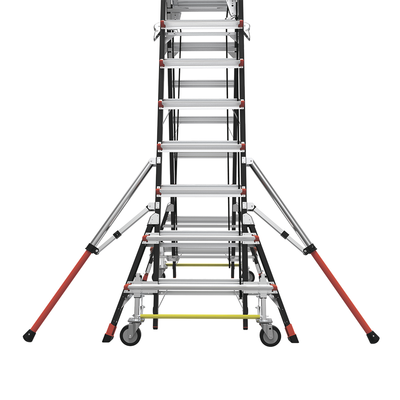 Escalera de Fibra de Vidrio con Jaula de 8'-14' (2.44 - 4.27 m). Con Ajuste en Ruedas (RATCHET™ Leveler) (SKU:18515-817). - Imagen 13