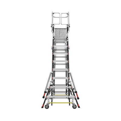 Escalera de Fibra de Vidrio con Jaula de 8'-14' (2.44 - 4.27 m). Con Ajuste en Ruedas (RATCHET™ Leveler) (SKU:18515-817). - Imagen 2