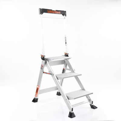 Escalera de Tijera con Punto de Apoyo Anti-caídas de 0.67 m (Nivel de Pie), con Peldaños JUMBO, (SKU 11903). - Imagen 4
