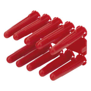 Taquete de 1/4 plástico paquete de 100 piezas para fijar objetos con tornillo en muros y techos de concreto o superficies sólidas, compatible con tornillo TH10X de 10 x 1 1/2" (1103-03100)