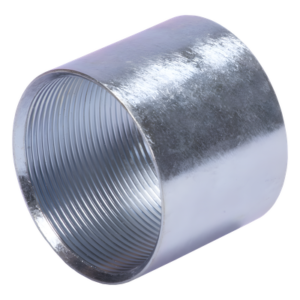 Cople 1/2" (13mm) pared gruesa con rosca galvanizado etiqueta amarilla