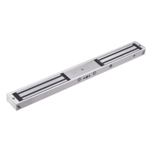 Chapa Magnética Doble para Aplicación en Puertas de Doble Hoja. 1200 lbs(x 2). LED indicador ultrabrillante