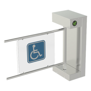 Torniquete De Cortesía Motorizado / Acabado En Acero Inoxidable Con Hoja de Acrílico / Bidireccional / Compatible con Cualquier Control De Acceso de Contacto Seco
