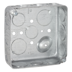 Caja Cuadrada 4 x 4"/ Profundidad 1- 1/2"/ Cuenta con 11 Entradas de 1/2" y 6 de 3/4"..