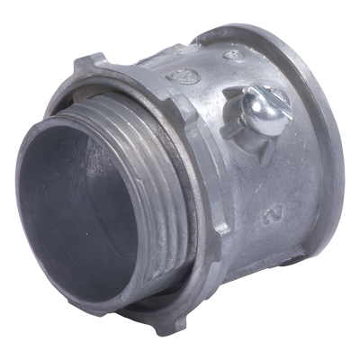 Conector 2" (52mm) pared delgada con tornillo galvanizado etiqueta verde
