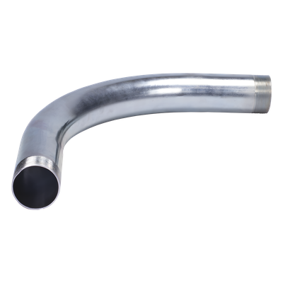 Curva/Codo de 90° 1/2" (13mm) pared gruesa con rosca galvanizado etiqueta amarilla
