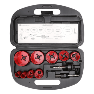 Juego de 13 Brocas Sierra Bimetálica con Adaptadores y Estuche. (3/4", 7/8", 1-1/8", 1-3/8", 1-1/2", 1-3/4", 2", 2-1/4", 2-1/2")
