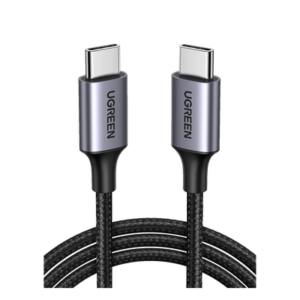 Cable USB-C a USB-C | 2 Metros (6.56 Pies) | Transferencia de Datos de 480 Mbps | Carga Rápida de Hasta 60W | QC 4.0/3.0/2.0 | PD3.0 | FPC | AFC | Protección Integrada | Caja de Aluminio | Nylon Trenzado | Color Negro