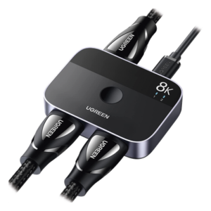 Conmutador HDMI 2.1 8K @60Hz | HDMI Splitter 2 Entradas a 1 Salida | Soporta 4K @120Hz 1080P @240Hz 3D | HDR Dolby | Alta Velocidad 48Gbps | Formatos de Audio LPCM/DTS/DSD, 2,0/2,1/5,1/7,1 canales.