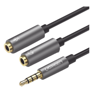 Cable Divisor en Y / De 3.5 mm Macho a Dos Salidas de 3.5 mm Hembra / CTIA, TRS / Núcleo de Cobre / TPE / Longitud 20 cm / Ideal para Separar el Micrófono de los Auriculares