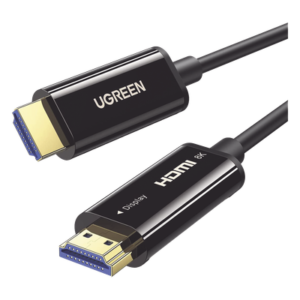 Cable HDMI de 30 Metros (98.43 Pies) por Fibra Óptica 8K@60Hz / Fibra de 4 Núcleos + Cobre EstaÑado de 7 Núcleos / Compatible con HDMI 2.1 / Alta Velocidad 18 Gbps / 3D / HDR / Caja de Aleación Zinc / Premium