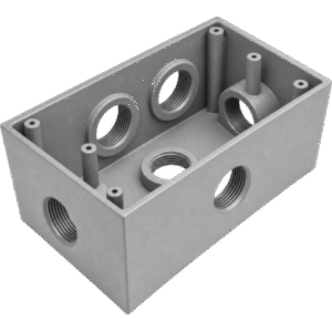 Caja Condulet FS de 3/4" (19.05 mm ) con seis bocas a prueba de intemperie.