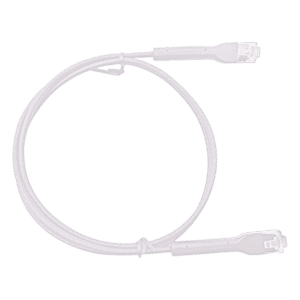 Mini Patch Cord Cat6 Ultra Slim 0.5 Metros (1.64 Pies) Blanco Ahorra Espacio sin Organizadores, con Bota Flexible