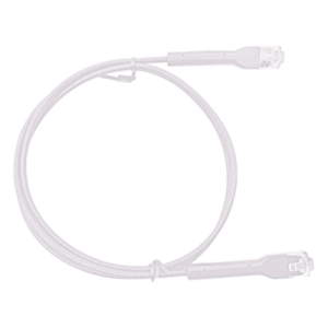 Mini Patch Cord Cat6 Ultra Slim 0.5 Metros (1.64 Pies) Blanco Ahorra Espacio sin Organizadores, con Bota Flexible