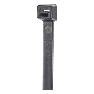 Cincho de Nylon 6.6 StrongHold™, 200mm largo x 2.5mm ancho, Color Negro, Exterior Resistente a Rayos UV, Paquete de 100pz