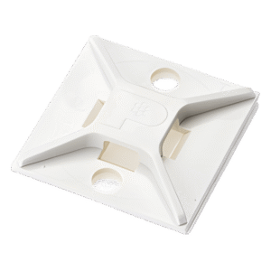 Montaje-Sujetador Para Cable de 4 Vías, con Adhesivo, 25.4 x 25.4mm (1in x 1in), Color Blanco, Uso en Interior, 1 pieza