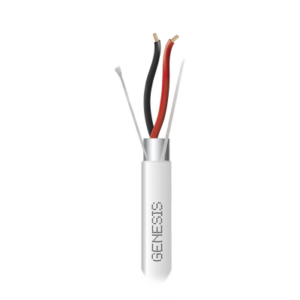 Bobina de 305 M de Cable 2X22 AWG BLINDADO / RISER / Color Blanco / Para Aplicaciones de Audio, Seguridad y Control