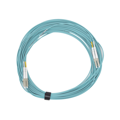 Jumper de Fibra Óptica Multimodo 50/125 XGLO OM3, LC-LC Duplex, OFNR, Color Aqua, 15 Metros - Imagen 2