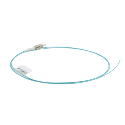 Pigtail de Fibra Óptica LC Simplex, Multimodo OM4 XGLO 50/125, OFNR, Color Aqua, 1 Metro - Imagen 2