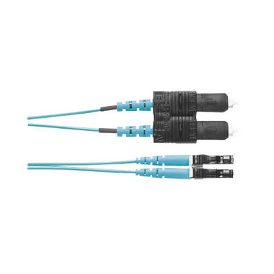 Jumper de Fibra Optica Multimodo 50/125 OM3, LC-SC Duplex, OFNR (Riser), Color Aqua, 2 Metros - Imagen 2