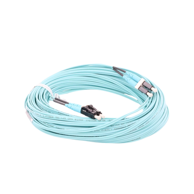 Jumper de Fibra Optica Multimodo 50/125 OM4, LC-LC Duplex, OFNR (Riser), Color Aqua, 20 Metros - Imagen 2