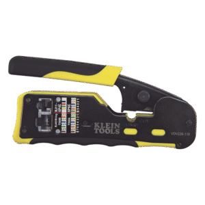 Ponchadora/Pelacables/Cortacables con Matraca para Conectores Pass-Thru RJ45 y Conectores Estándar RJ11/RJ12.