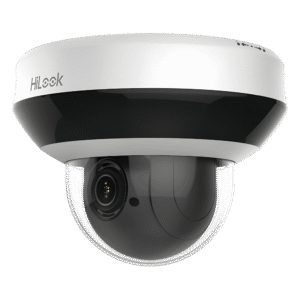 Mini Domo PTZ IP 4 Megapixel / 4X Zoom / H.265+ / 20 mts IR EXIR / WDR 120dB / PoE / IK10 / Exterior IP66 / Ultra Baja Iluminación / Micrófono Integrado / PoE