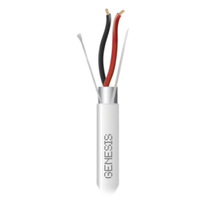 Bobina de 305 m (1000 ft) / Cable para Alarma 2x22 AWG / Blindado / Riser / Blanco