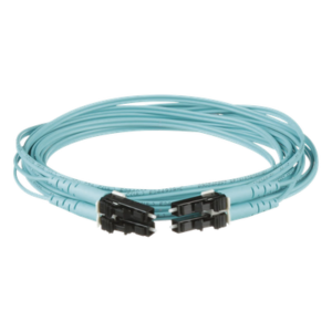 Jumper de Fibra Optica Multimodo 50/125 OM3, LC-LC Duplex, OFNR (Riser), Color Aqua, 3 Metros (9.84 Pies)