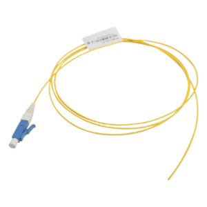 Pigtail de Fibra Óptica LC/UPC Simplex, Monomodo OS1/OS2 XGLO, OFNR, Color Amarillo, 1 Metro (3.28 Pies)