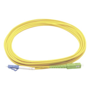 Jumper de Fibra Óptica Monomodo LC/UPC SC/APC Simplex, Color Amarillo 1 Metro (3.28 Pies)
