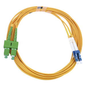 Jumper de Fibra Óptica Monomodo 9/125 LC/UPC-SC/APC, PVC, 2.0 mm, Dúplex, Amarillo, 3 Metros (9.84 Pies)