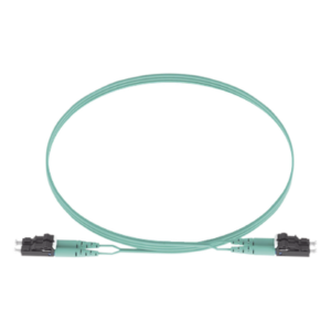 Jumper de Fibra Optica Multimodo 50/125 OM3, LC-LC Duplex, OFNR (Riser), Color Aqua, 5 Metros (16.40 Pies)