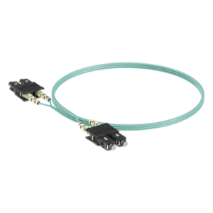 Jumper de Fibra Optica Multimodo 50/125 OM3, SC-SC Duplex, OFNR (Riser), Color Aqua, 3 Metros (9.84 Pies)