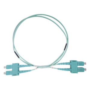 Jumper de Fibra Óptica Multimodo OM3 50/125 SC-SC OFNR (Riser), 2.0 mm, Dúplex, Aqua, 3 Metros (9.84 Pies)