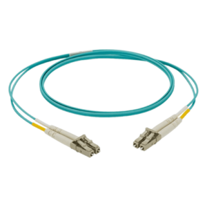 Jumper de Fibra Optica Multimodo 50/125 OM3, LC-LC Duplex, LSZH, Color Aqua, 3 Metros (9.84 Pies)